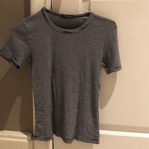 White and Navy Striped T - Shirt